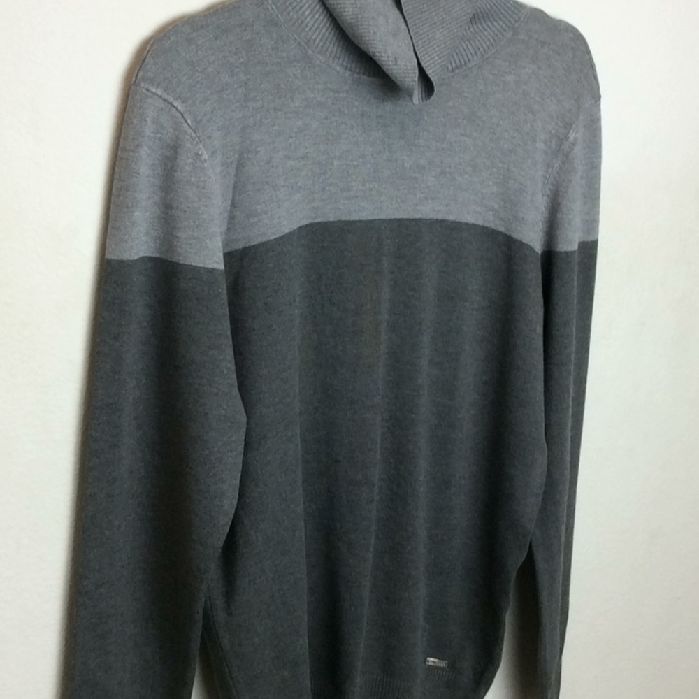 Calvin Klein Womens Turtleneck Sweater Grey on Grey Sz Large NWT - Picture 4 of 5